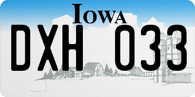 IA license plate DXH033