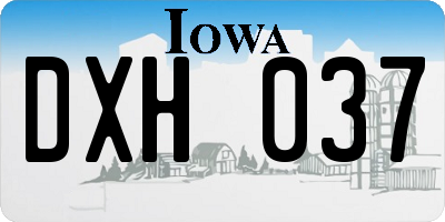 IA license plate DXH037