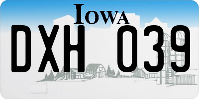 IA license plate DXH039