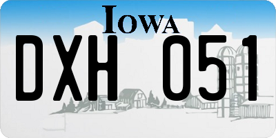 IA license plate DXH051