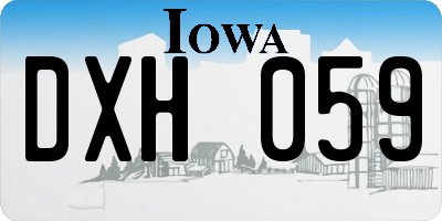 IA license plate DXH059
