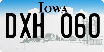 IA license plate DXH060