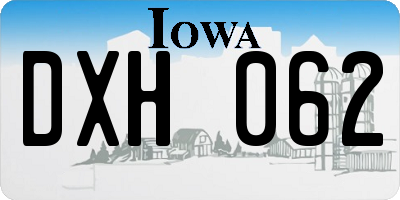 IA license plate DXH062