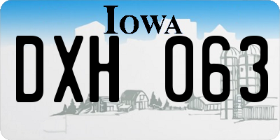 IA license plate DXH063
