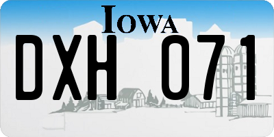 IA license plate DXH071