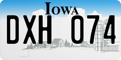 IA license plate DXH074