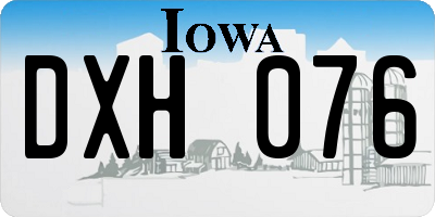 IA license plate DXH076