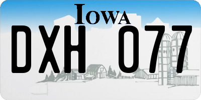 IA license plate DXH077