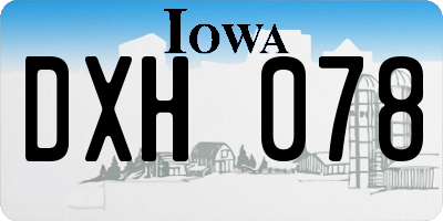 IA license plate DXH078