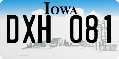 IA license plate DXH081