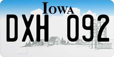 IA license plate DXH092