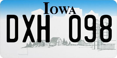 IA license plate DXH098