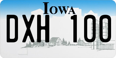 IA license plate DXH100