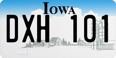 IA license plate DXH101
