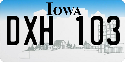 IA license plate DXH103