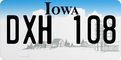 IA license plate DXH108