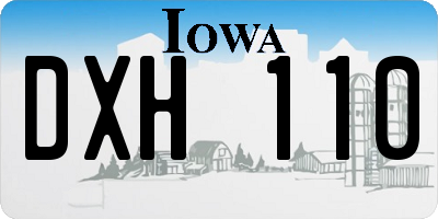 IA license plate DXH110