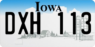 IA license plate DXH113