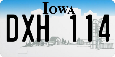 IA license plate DXH114