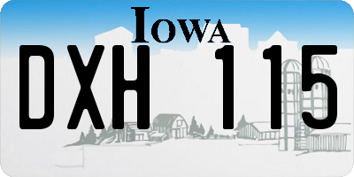 IA license plate DXH115