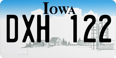 IA license plate DXH122