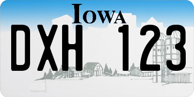 IA license plate DXH123