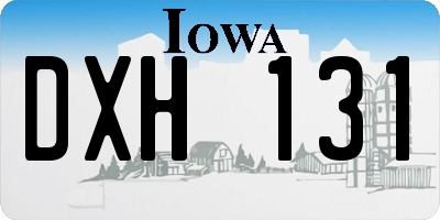 IA license plate DXH131