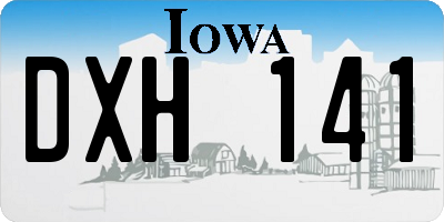 IA license plate DXH141