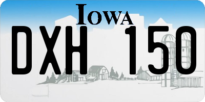 IA license plate DXH150