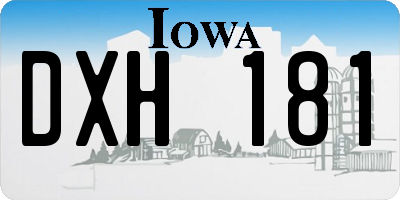 IA license plate DXH181