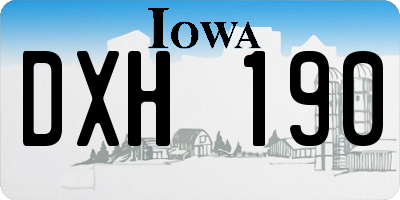 IA license plate DXH190