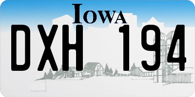 IA license plate DXH194