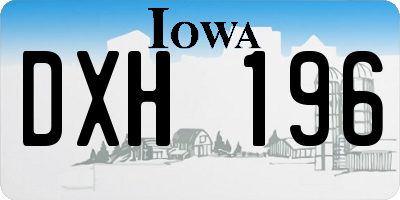 IA license plate DXH196