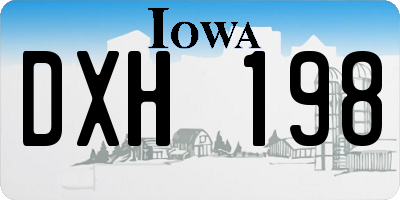 IA license plate DXH198