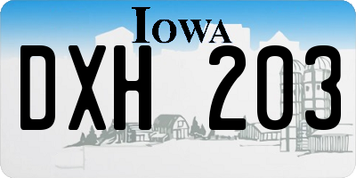 IA license plate DXH203