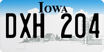 IA license plate DXH204