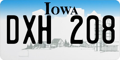 IA license plate DXH208