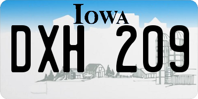 IA license plate DXH209