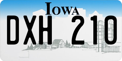 IA license plate DXH210