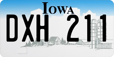 IA license plate DXH211