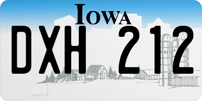 IA license plate DXH212