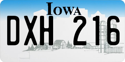 IA license plate DXH216