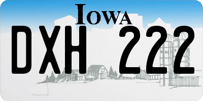 IA license plate DXH222