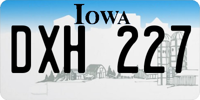 IA license plate DXH227