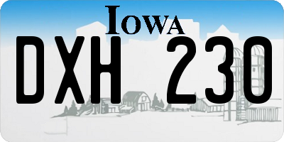 IA license plate DXH230