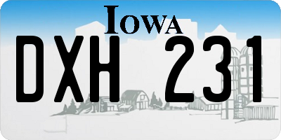 IA license plate DXH231