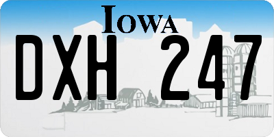IA license plate DXH247
