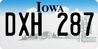 IA license plate DXH287