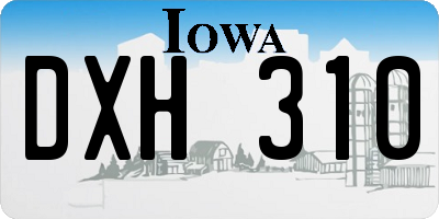 IA license plate DXH310