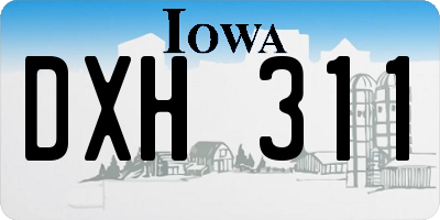 IA license plate DXH311